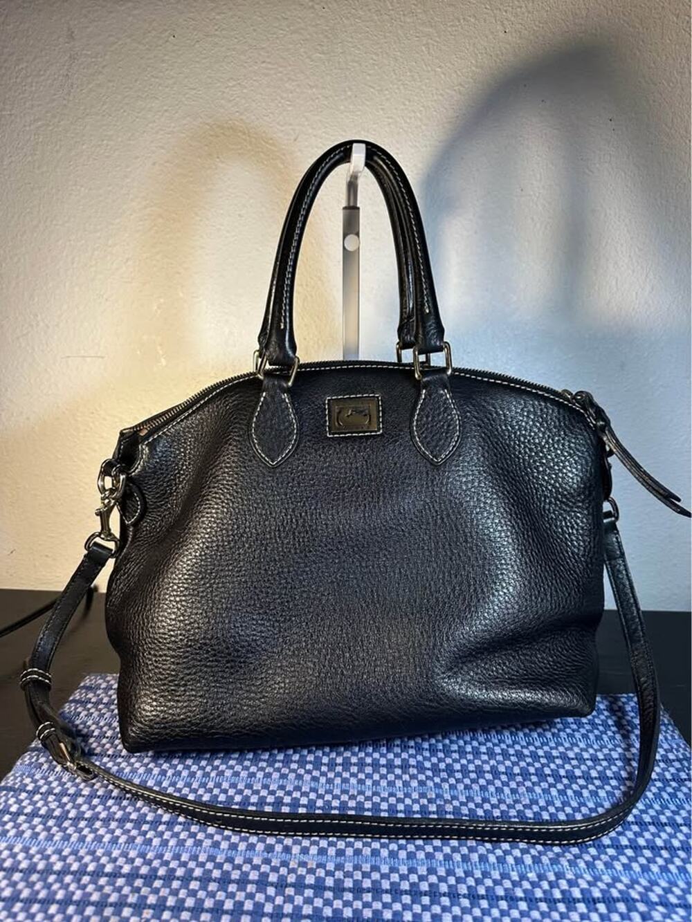 Dooney & Bourke Dillen Pebbled Leather Satchel with Crossbody Strap
